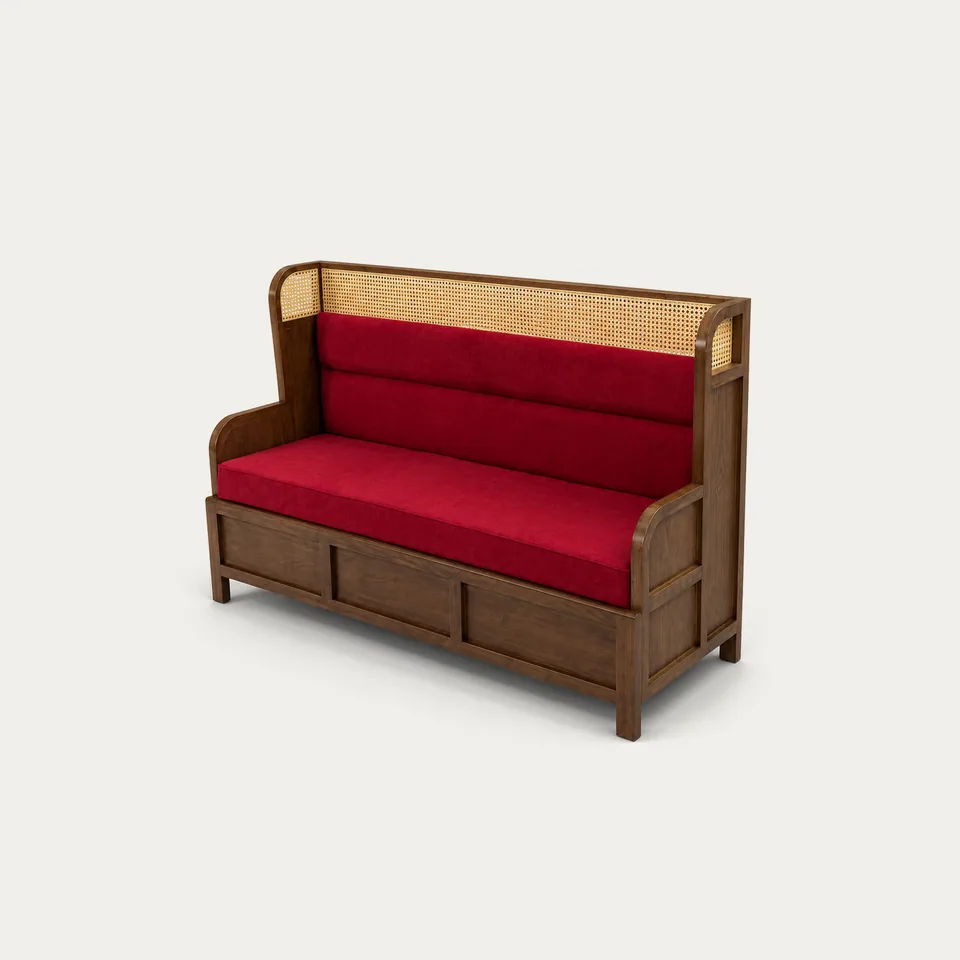 Hobart Red Velvet Settle